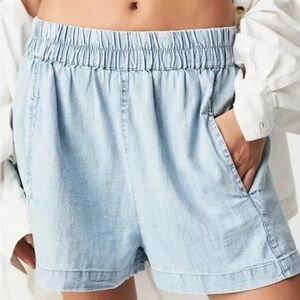 Free People High Waist Denim Shorts - Blue